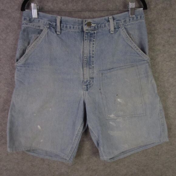 Vintage Carhartt Shorts Mens 33 Denim Carpenter Painter Made USA 90s B13DST - Picture 1 of 7